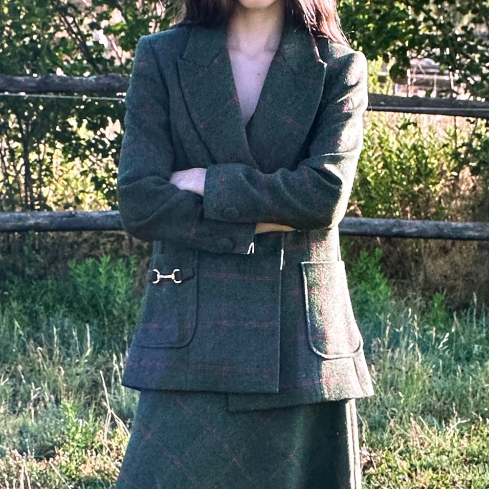 NEW!! Paris 64 Eliot Diana II Plaid Double-Breasted Blazer - Picture 9 of 11
